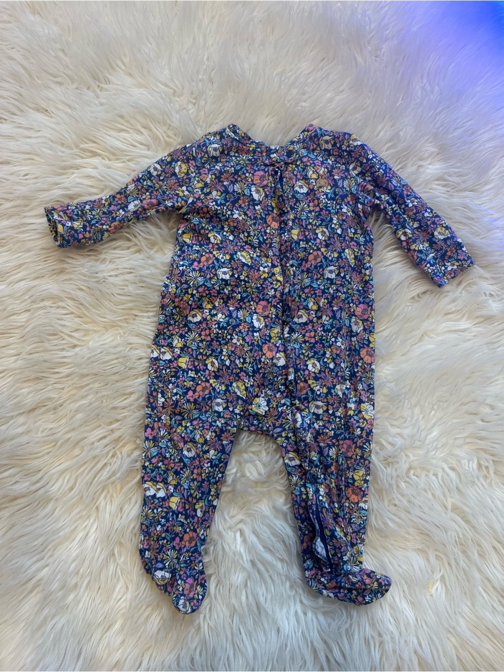 GAP Navy Floral Footed One-Piece Romper